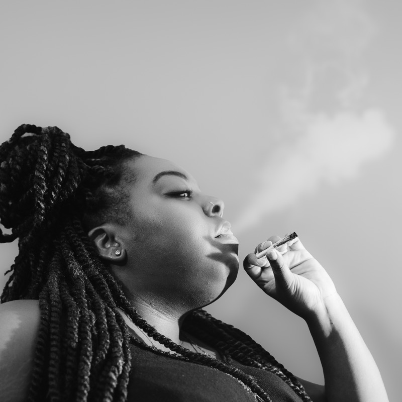 Woman Locs Smoking - Photography by Rick Proctor