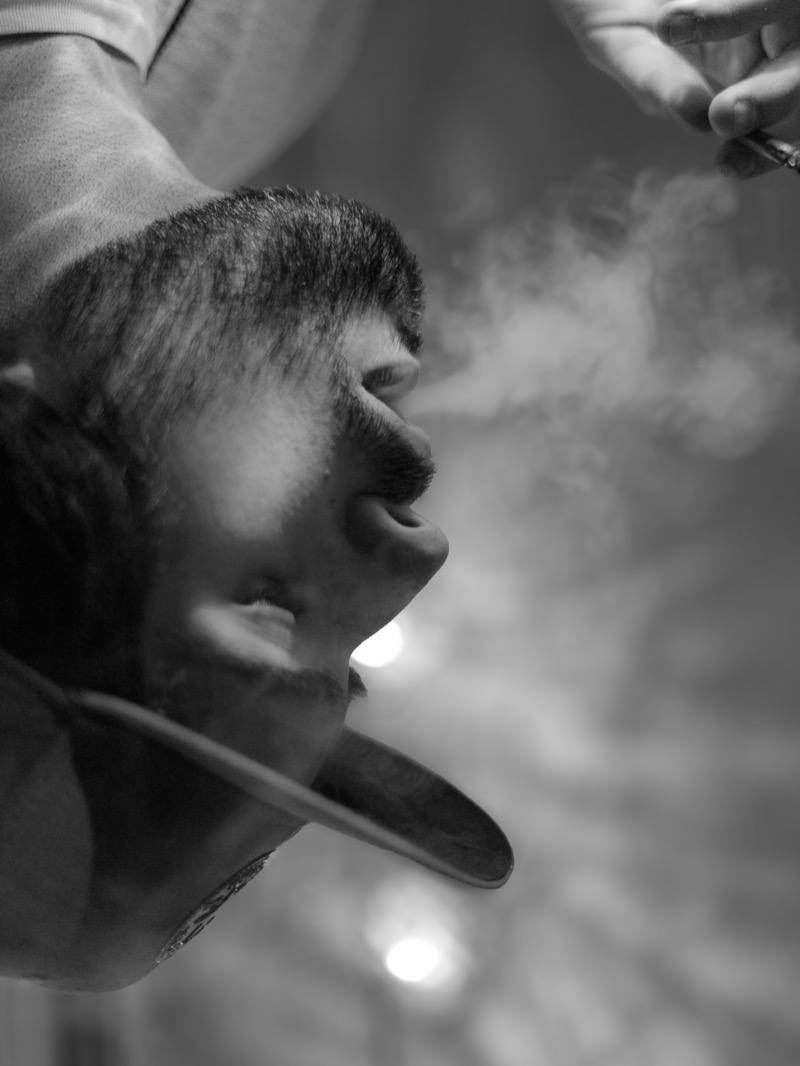 Woman Striped Light - Photography by Rick Proctor